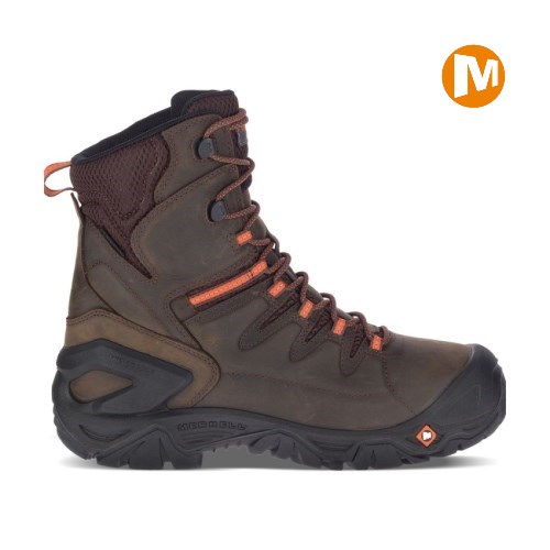 Pánské Pracovní Boty Merrell Strongfield Leather 8" Thermo Waterproof Comp Toe Čokolády (CZ. RPJUT)